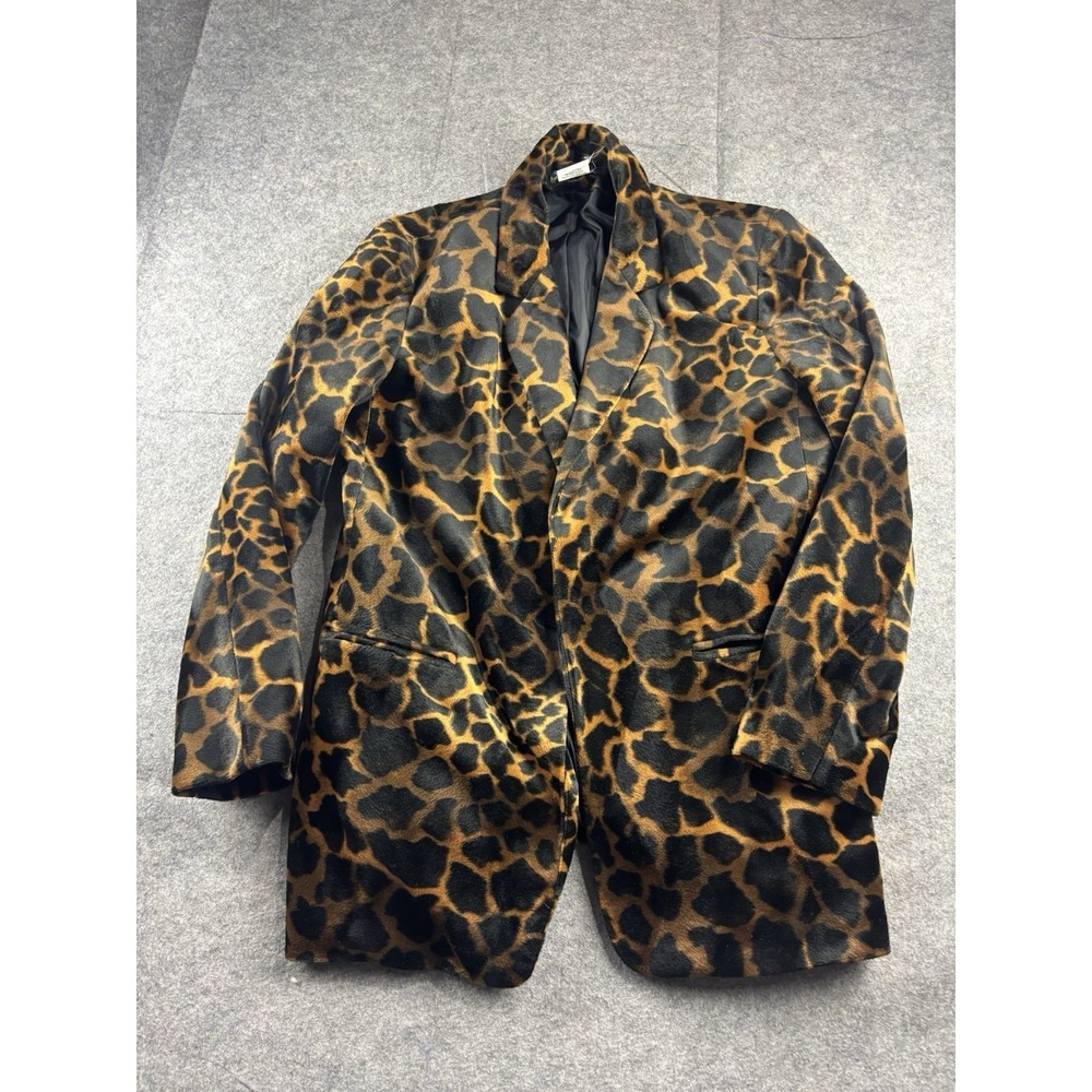 Harve 'Benard By Benard Holtzman Brown Animal Print Blazer Jacket Womens 14 SEE